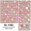 Redanco5D Estampado Ins Populares Pegatinas para Uñas Sombrero de Navidad Árbol Reno Trineo Pegatinas Estéreo para Uñas Dr1383