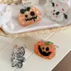 Presilha de Garra de Acetato Cartoon Divertida de Halloween Abóbora Fantasma Múmia Padrões Fofos Padrão Rachado de Gelo Textura Translúcida
