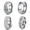 Anillos de Acero de Titanio Europeos y Americanos Incrustados con Diamantes de Amazon, Anillos de Moda Sencillos para Pareja, Joyería, Accesorios de Acero Inoxidable Más Vendidos