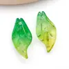 20 Piezas Mixtas de Cuentas Colgantes de Hoja de Vidrio Verde con Agujeros para Decoración de Pasadores DIY Accesorios Vintage