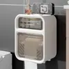 Caja de Papel Higiénico para Baño Caja de Pañuelos de Pared Portarrollos de Papel Higiénico Impermeable sin Taladro Estante de Almacenamiento para Rollos de Papel Higiénico
