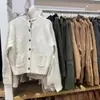 Cárdigan de punto soufflé para mujer/Chaqueta de manga larga La más fácil de combinar Suéter con solapa Otoño 2024 Nuevo E 472093