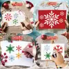 Plantillas de pintura decorativas huecas de copo de nieve navideño europeas y americanas, para calcar a mano, pintar con spray, repujar y plantillas para niños