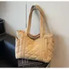 Bolsa de Hombro Acolchada de Algodón Casual para Mujer 2025 Invierno Nueva Gran Capacidad Casual Ropa de Trabajo Estudiante Clase Bolsa de Hombro