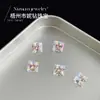 Suministrado Directamente del Fabricante, Pendientes Accesorios de Colores Caramelo Facetados Cuadrados en Ángulo Recto de 4*4-6*6mm, Piedras Sueltas de Circonia