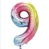 Versão americana corpo fino balão de alumínio digital grande de 40 polegadas balão digital de 42 polegadas decoração de festa de aniversário balão de hélio flutuante vazio