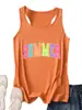 Amazon Ebay Sitio Independiente Casual Cómodo Moda Verano Mujer Colores Letras Camiseta sin Mangas de Verano