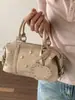 Bolsa Boston Vintage para Mulheres 2026 Nova Tendência Versátil Estilo Ins Bolsa Transversal Almofada Bolsa de Mão Pequena Elegante
