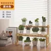 Suporte de Planta Suculenta para Peitoril de Janela, Prateleira de Janela de Chão para Sala de Estar, Suporte Pequeno de Flores de Madeira Maciça para Mesa, Prateleira de Armazenamento de Enfeites de Múltiplas Camadas