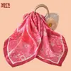 Novo Lenço Quadrado Feminino 70CM Estampa de Castanha Simples Elegante Lenço de Seda Cetim Chiffon Fonte Atacadista Fábrica