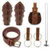 Cinturón Medieval Vikingo Renacentista, Bolsa de Cintura, Pulsera, Llavero, Disfraz de Cosplay de Halloween