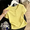 Camiseta de Manga Corta de Moda para Mamá, Nueva Tendencia Verano 2026, Blusa Versátil de Cuello en V, Talla Grande Holgada Adelgazante