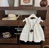 Ropa infantil de Corea del Sur para niñas 2025 verano nueva ola lunares manga corta de vuelo estilo occidental vestido de princesa moda para bebé niña