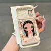 Suporte Espelho Little Jade Cry Baby para Capa de Celular Apple 17promax Meninas Alto Valor 16 Janela Grande Transparente