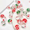 [Série de Natal] pingando óleo contas de vidro meias árvore de Natal floco de neve contas DIY brincos brincos material acessórios