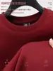 Sudadera de trabajo para catering, cuello redondo, manga larga, para restaurantes de hot pot y hoteles, forro polar, algodón puro, uniformes de personal hechos a medida