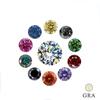 Cor redonda Mosan pedra nua oito corações oito setas anel rosa azul verde moissanite pedra com pedra fabricantes de comércio eletrônico transfronteiriço