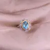 Anel de topázio citrino prata s925 cravejado com diamante completo luz dourada luxo feminino cristal colorido joias atacado
