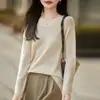 Suéter de Punto de Manga Larga con Cuello en V para Mujer, Suéter Delgado Casual en Amarillo, Corte Holgado, Efecto Adelgazante, Adecuado para Usar como Prenda Exterior o para Vestir en Capas