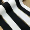 1.0-6.0cm Negro y Blanco Engrosado Banda Elástica Imitación Nylon Banda Elástica Cepillada Ajustada al Cuerpo Cintura Peluca Tejido Elástico