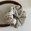 Diadema de punto retro estilo coreano, suave y cerosa, con estampado de flores pequeñas, de doble capa, para cintura pequeña, para mujeres con estilo relajado y accesorios elegantes para el cabello
