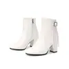 Hebilla de Cinturón Gruesa Moda Botines Cremallera Lateral Botas de Motociclista Remache Ciber Popular Botas Martin Flecos Nuevo Comercio Exterior Tacón Alto