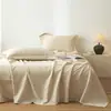 Juego de Ropa de Cama Wabi-Sabi de Lino y Algodón Clase A, Juego de Tres Piezas de Algodón Puro de una Sola Pieza, Ropa de Cama Sencilla