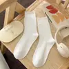 Calcetines de Mujer Zhuji para Primavera y Verano, Calcetines de Algodón Puro hasta la Mitad de la Pantorrilla, Antibacterianos, Absorbentes de Sudor, Sin Costuras, Versátiles, Calcetines de Punto Grueso tipo Slouch, Calcetines de Algodón para Mujer