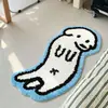 Alfombra flocado de perro de dibujos animados lindo, alfombra de mesita de noche, alfombra decorativa de felpa antideslizante para dormitorio infantil, uso en sala de estar del hogar, forma única