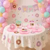 Bandera de Tirar de Cumpleaños Suave Linda Femenina Estilo Fresco Dulce Pancarta de Letras para Fiesta Adornos Decoración para Cupcakes