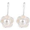 Aretes de Loto Perla para Mujer Plata S925 Estilo Étnico Artístico Pendientes de Gancho de Flor Joyería Flowerearrings