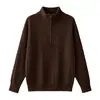 Novedades para Otoño/Invierno 26: Serie de lujo puro de cachemira, suéter de punto trenzado con cuello camisero estilo Ralph Lauren, suéter de cachemira POLO para exteriores