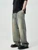 Ropa para Hombre Fengshe / Jeans Lavados Vintage Estilo Callejero Americano para Hombre, Pantalones Anchos de Pierna Recta Sueltos Modernos Nostálgicos
