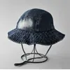 Sombrero de Pescador de Mezclilla de Color Sólido a Prueba de Viento para Mujer, Sombrero de Sol Versátil Casual Simple para Senderismo