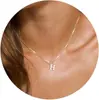Collar de mujer moda europea y americana letra inglesa A-Z colgante de plata temperamento collar Joker joyería