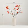 Jarrón de Cerámica Blanca Simple Shumen Flor Artificial de Caqui Arreglo Floral para Sala de Estar Caqui Ruyi Lujo Accesible Sentido de Gama Alta