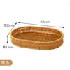 Prato de Frutas Estilo Japonês Cesta de Pão Bandeja Redonda com Duas Alças Cesta de Armazenamento Imitação de Rattan Nórdico Cesta de Lanches Cesta para Fotos Piquenique