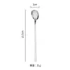 Cuchara de Acero Inoxidable 430 con Mango Largo, Cuchara para Hielo, Cuchara para Café de Alto Valor Estético, Cuchara Redonda Pequeña, Cuchara para Remover para el Hogar, Artículo de Regalo