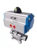 Válvula de Bola Neumática Soldada de Tres Piezas de Acero Inoxidable 304 Q661F-16P Válvula de Cierre para Vapor a Alta Temperatura Dn8 Dn100