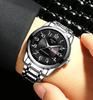 Reloj digital luminoso de doble calendario para hombre, de aleación de acero macizo, resistente al agua, de moda, no mecánico, una generación de cabello
