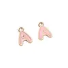 26 Colgantes Asimétricos de Aleación con Goteo de Aceite Letra Inglesa P Colgantes para Pulsera Hecha a Mano DIY Cadena de Teléfono Móvil Accesorios de Joyería