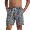 Comercio exterior Pantalones de playa de secado rápido para hombre a rayas estampado europeo y americano tela lavada bañadores transfronterizos talla grande shorts casuales