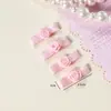 Laço de flor rosa de fita em estoque, florzinha fofa com nó chato, decoração para roupas de boneca, laço em blocos de cor