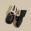 Mocasines gruesos de tacón plataforma estilo británico para mujer, nueva colección invierno 2026, piel suave, suela blanda, forrados de felpa para abrigar, versátiles zapatos de algodón