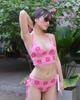 Tailandia Nuevo Tejido de Toalla Floral Sexy Traje de Baño con Abertura para Mujer Estilo Ins Vacaciones de Playa Bikini Moda