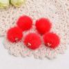 Colgante de Bola de Pelo Largo Imitación de Piel de Visón Rojo Bola Colgante Colgante Hecho a Mano DIY Cadena para Teléfono Móvil Anillo Colgante para Coche Accesorios de Joyería