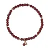 Pulsera de Plata 925 Pulsera de Piedras de Granate Múltiples Apiladas para Usar Moda Joker Joyería Regalo para Novia Pulsera de Plata