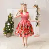 Nuevo vestido de cena navideña para niñas europeas y americanas de Amazon, vestido de fiesta de actuación para niñas.