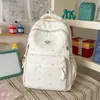 Mochila para mujer de nuevo estilo, estilo ins, temática de bosque, fresca y linda, con estampado de lazo, alto atractivo estético, adecuada para estudiantes de secundaria y preparatoria.