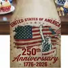 2026 Dia da Independência Americana Corredor de Mesa de Linho Toalha de Mesa Toalha de Mesa Decorativa Comemorativa do 250º Aniversário Sala de Estar Mesa de Centro